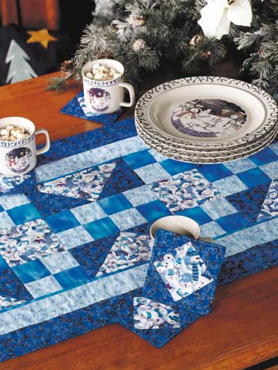 Table runner  Patterns Table  Runner Blue True Snowman Runners for table looking  & for Decor patterns