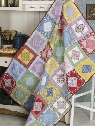 Free Traditional Quilt Patterns - Square-in-a-Square in a Box