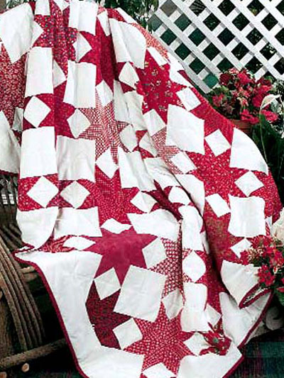 Scrappy Red Christmas Quilt Pattern Pieced RS 